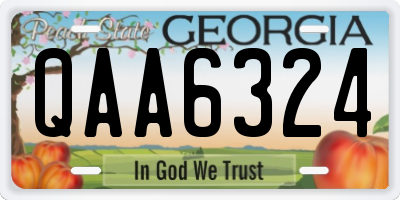 GA license plate QAA6324