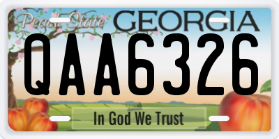 GA license plate QAA6326