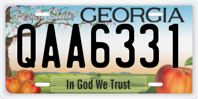 GA license plate QAA6331