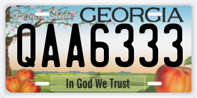 GA license plate QAA6333
