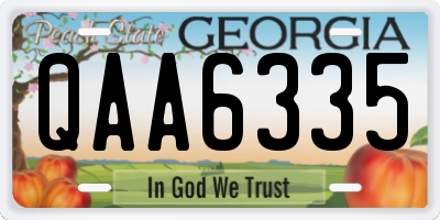 GA license plate QAA6335