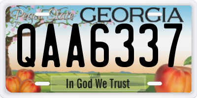 GA license plate QAA6337