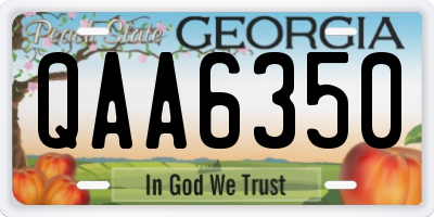 GA license plate QAA6350