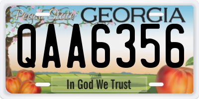 GA license plate QAA6356
