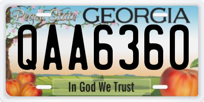 GA license plate QAA6360