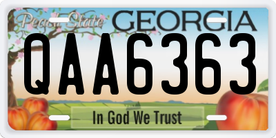 GA license plate QAA6363