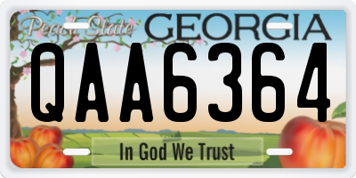 GA license plate QAA6364
