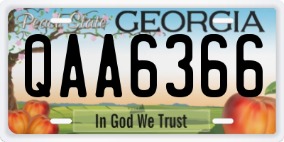 GA license plate QAA6366