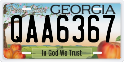 GA license plate QAA6367