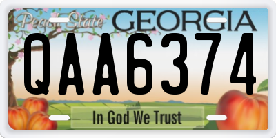 GA license plate QAA6374