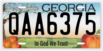 GA license plate QAA6375