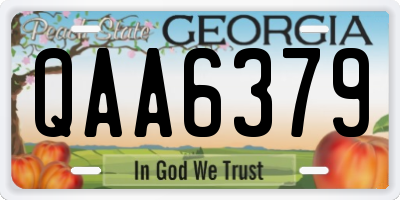 GA license plate QAA6379