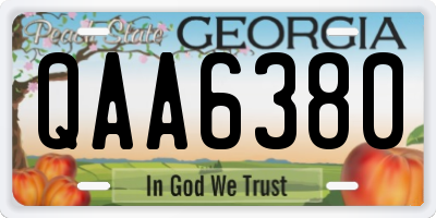 GA license plate QAA6380