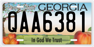 GA license plate QAA6381