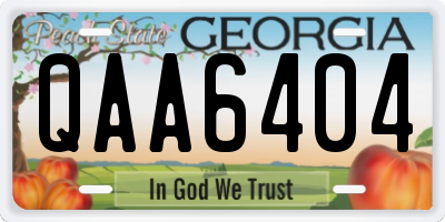 GA license plate QAA6404