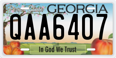 GA license plate QAA6407