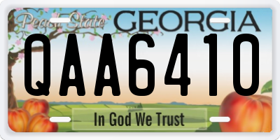 GA license plate QAA6410