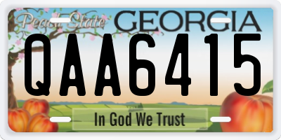 GA license plate QAA6415