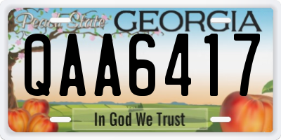 GA license plate QAA6417