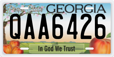 GA license plate QAA6426