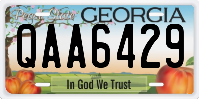GA license plate QAA6429