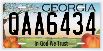 GA license plate QAA6434