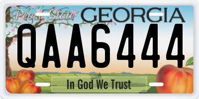 GA license plate QAA6444