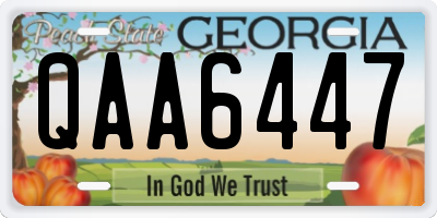 GA license plate QAA6447