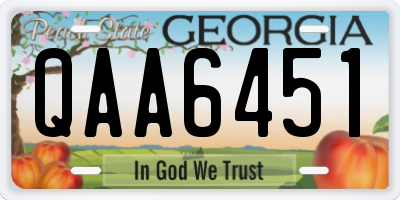 GA license plate QAA6451