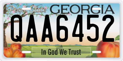 GA license plate QAA6452