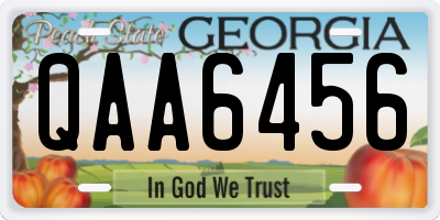 GA license plate QAA6456