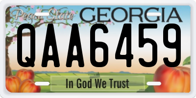 GA license plate QAA6459