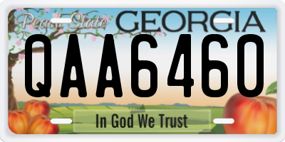 GA license plate QAA6460