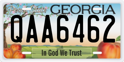 GA license plate QAA6462