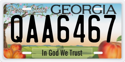 GA license plate QAA6467