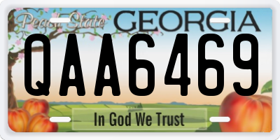 GA license plate QAA6469