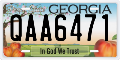 GA license plate QAA6471