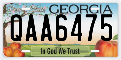 GA license plate QAA6475