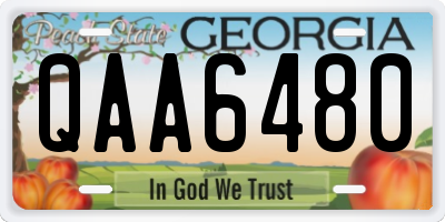 GA license plate QAA6480