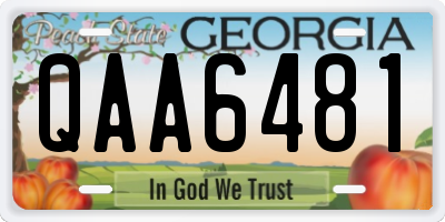 GA license plate QAA6481
