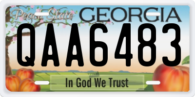 GA license plate QAA6483