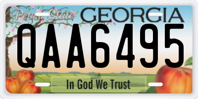 GA license plate QAA6495