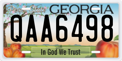 GA license plate QAA6498