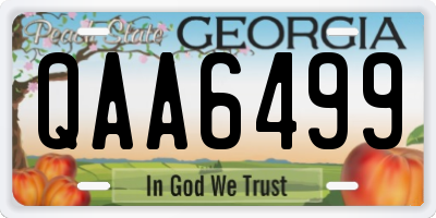 GA license plate QAA6499