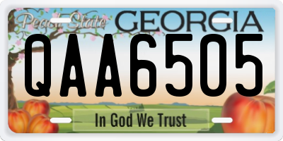 GA license plate QAA6505