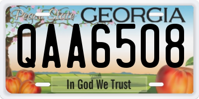 GA license plate QAA6508