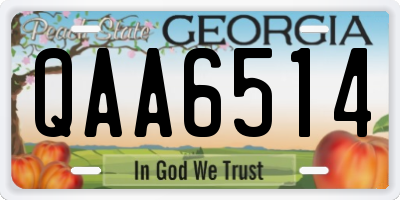 GA license plate QAA6514