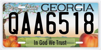 GA license plate QAA6518