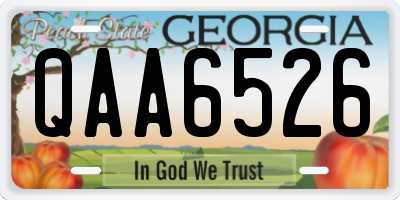 GA license plate QAA6526