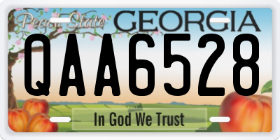 GA license plate QAA6528